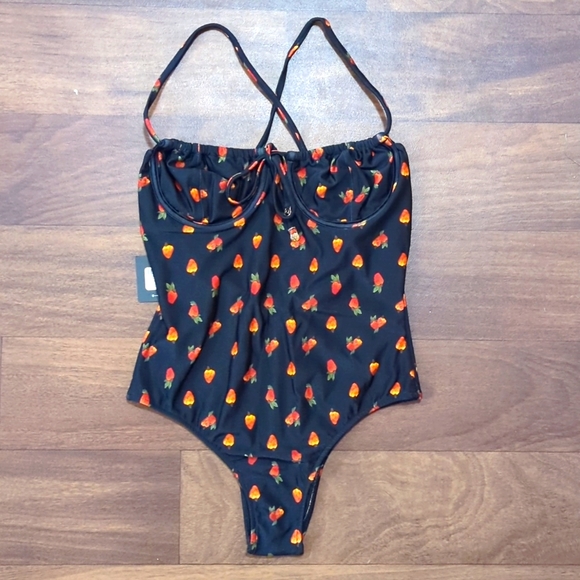 Rio De Sol Cashew Julia One Piece Black Print Swimsuit - Picture 3 of 7